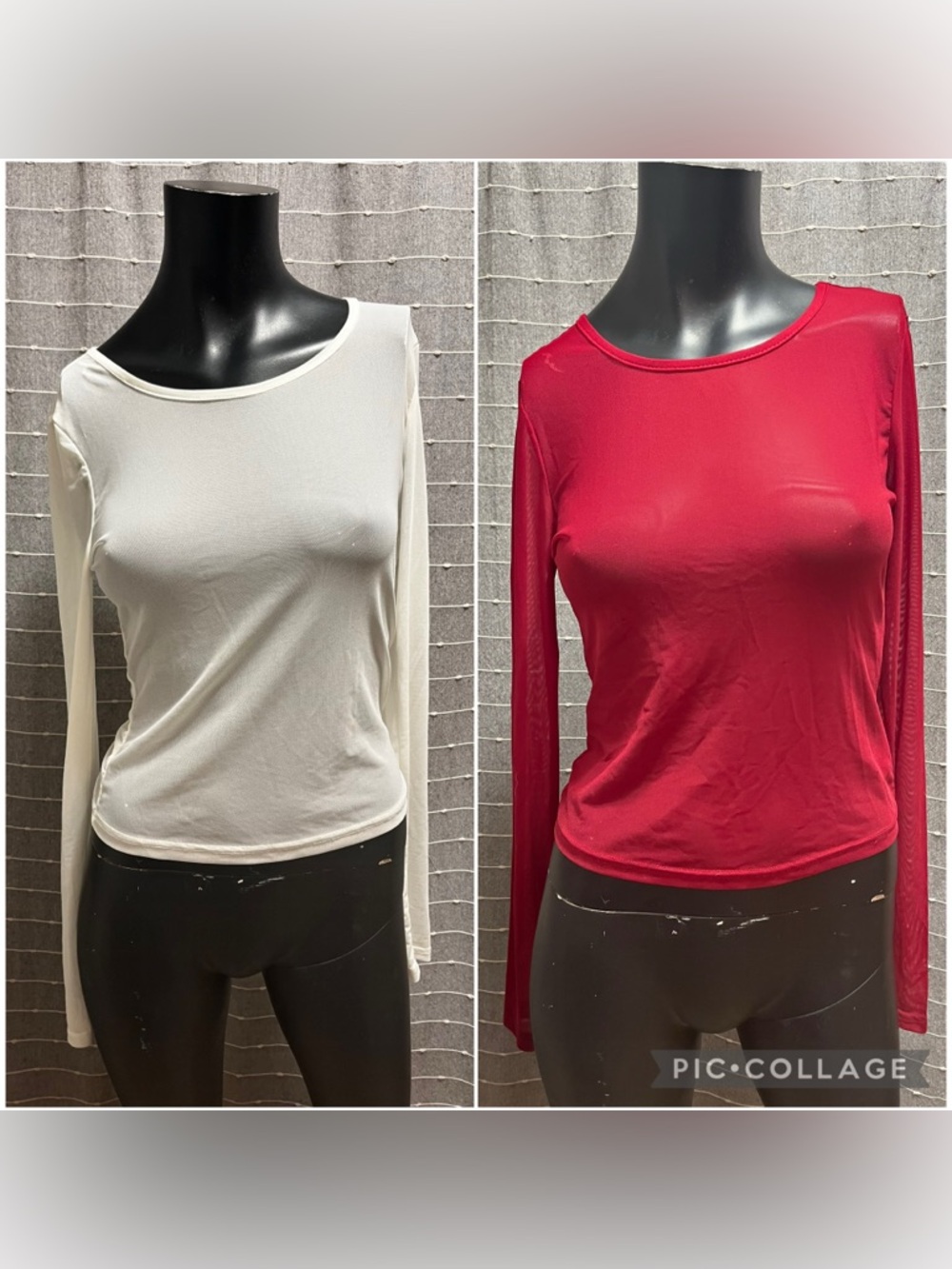 Mesh Red & White Long Sleeve Lot